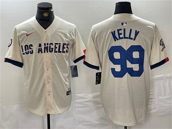 Los Angeles Dodgers #99 Joe Kelly Cream Stitched Jersey - Click Image to Close